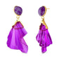 EARRING EXTASE G- AMETHYST AND LILAC RESIN TRAJETOS