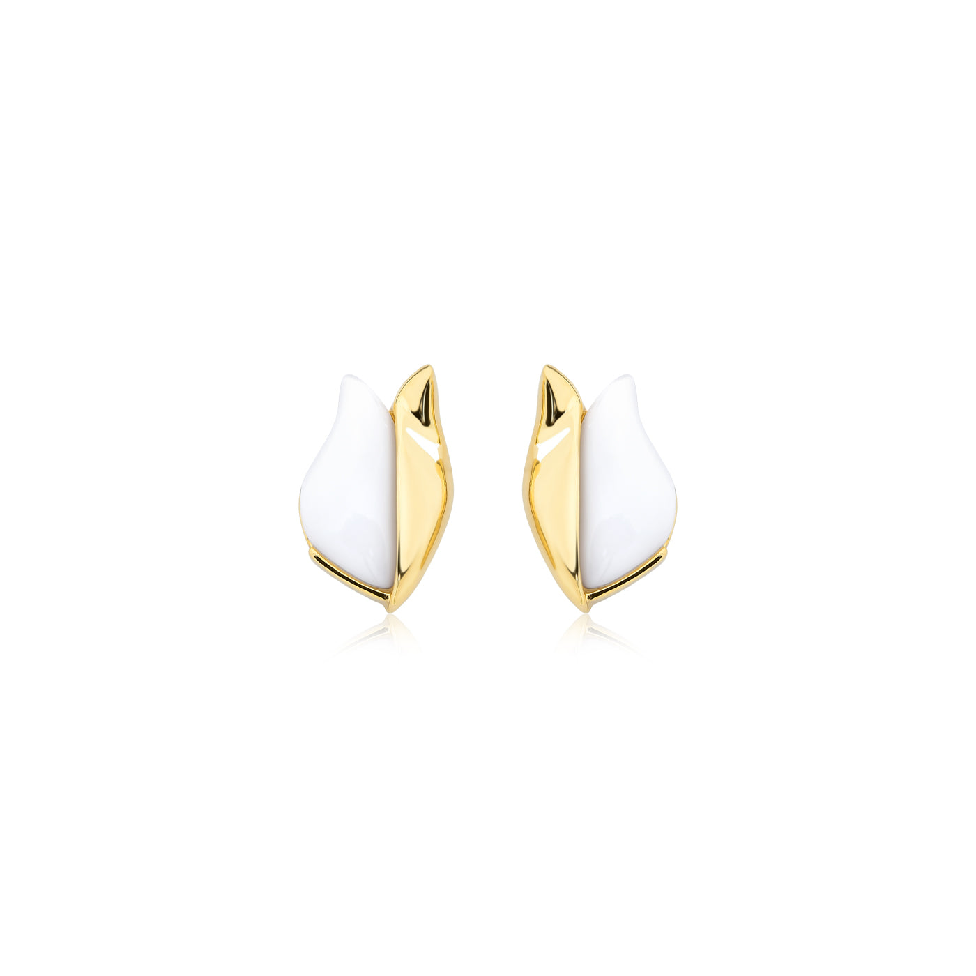 TULIPA EARRING P- WHITE PORCELAIN - FLORESCER