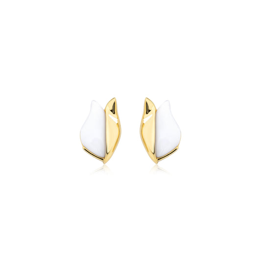 TULIPA EARRING P- WHITE PORCELAIN - FLORESCER