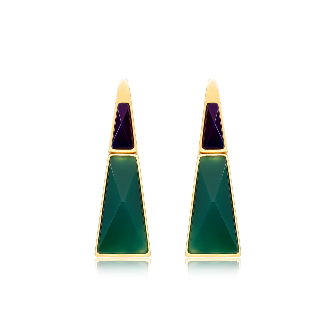 LEGADO EARRING GREEN AGATE - PURPLE AGATE - ANCESTRAL