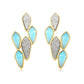 GAROA EARRING M - BLUE AGATE AND PLATINUM DRUZY- ACQUA