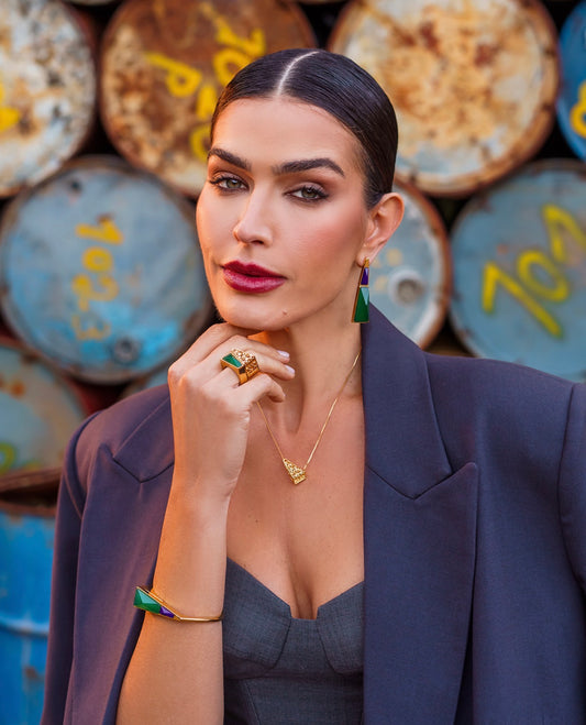 LEGADO RING GREEN AGATE - ANCESTRAL