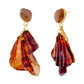 EARRING EXTASE G- CARAMEL AGATE AND CARAMEL RESIN - TRAJETOS