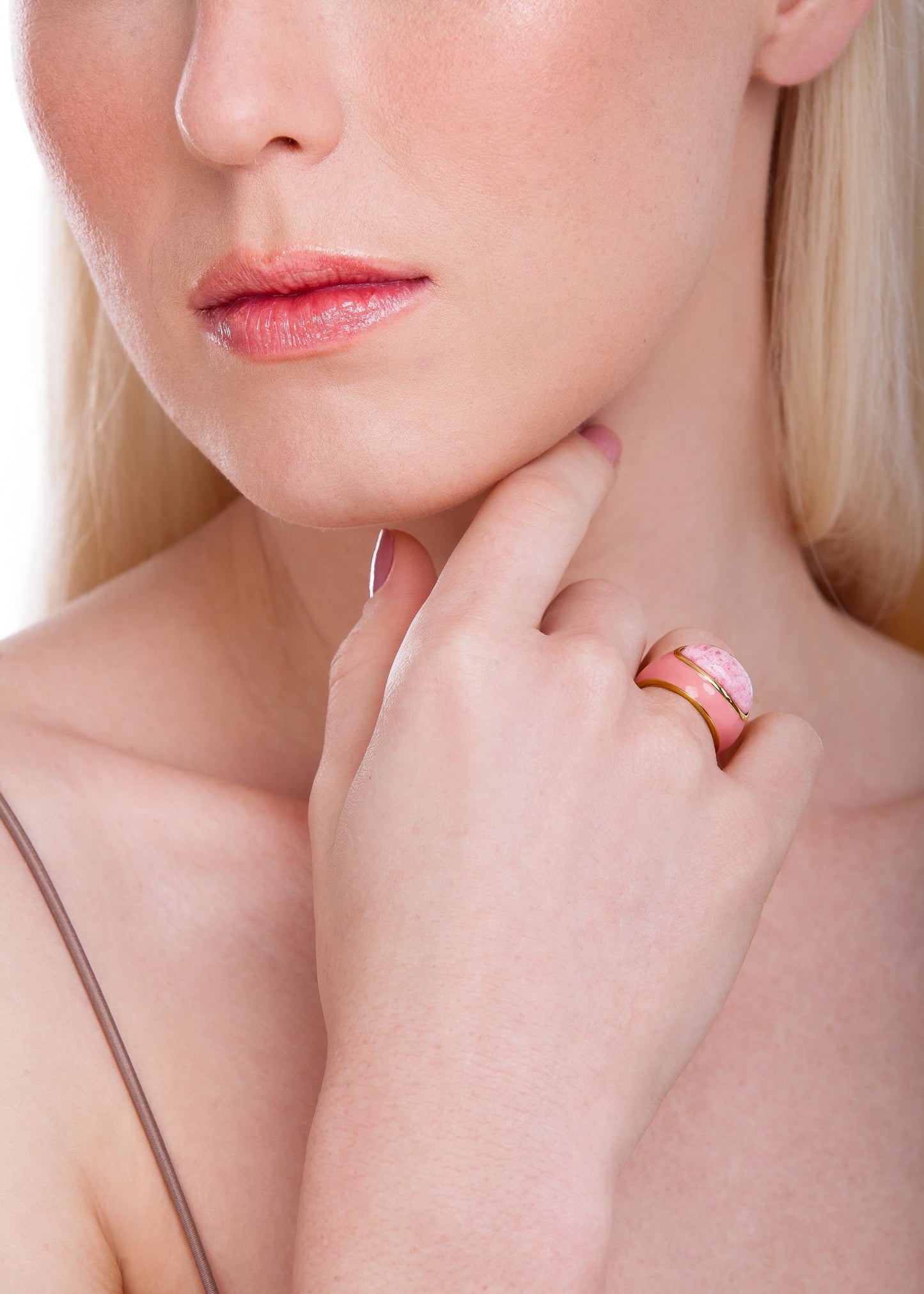 CANDY RING - PINK  - RHODOCHROSITE - ICONIC