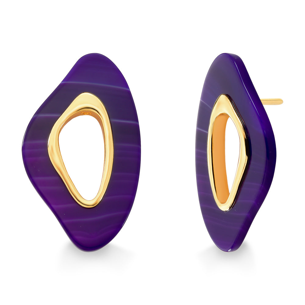 ATRAÇÃO M EARRING -PURPLE AGATE - ICONIC DEC