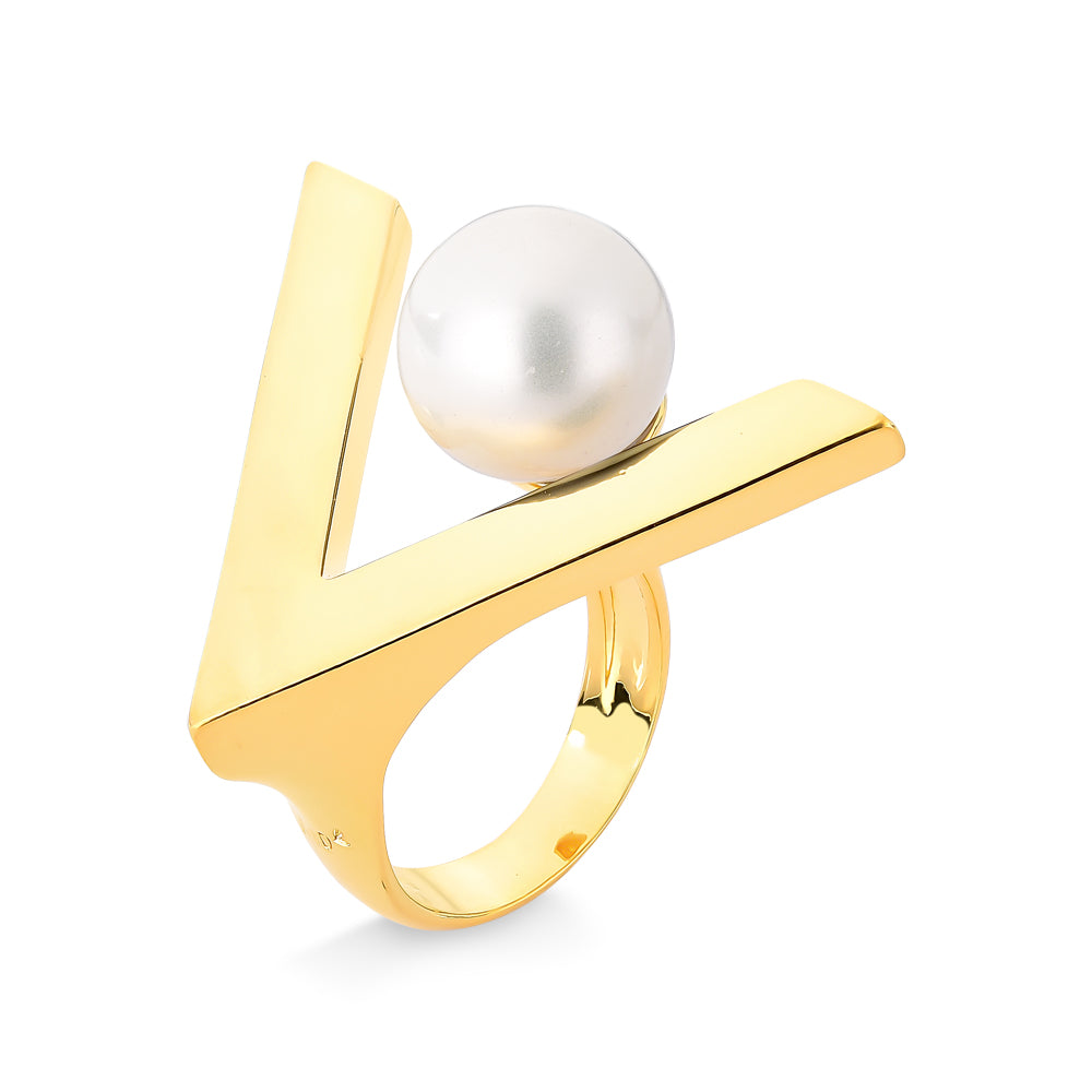 BLANC V RING - PEARL - ICONIC DEC