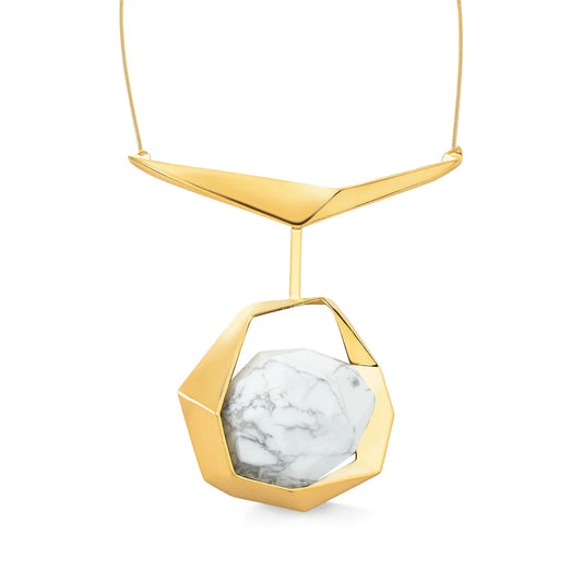 IKIGAI NECKLACE WHITE HOWLITE - ECOA