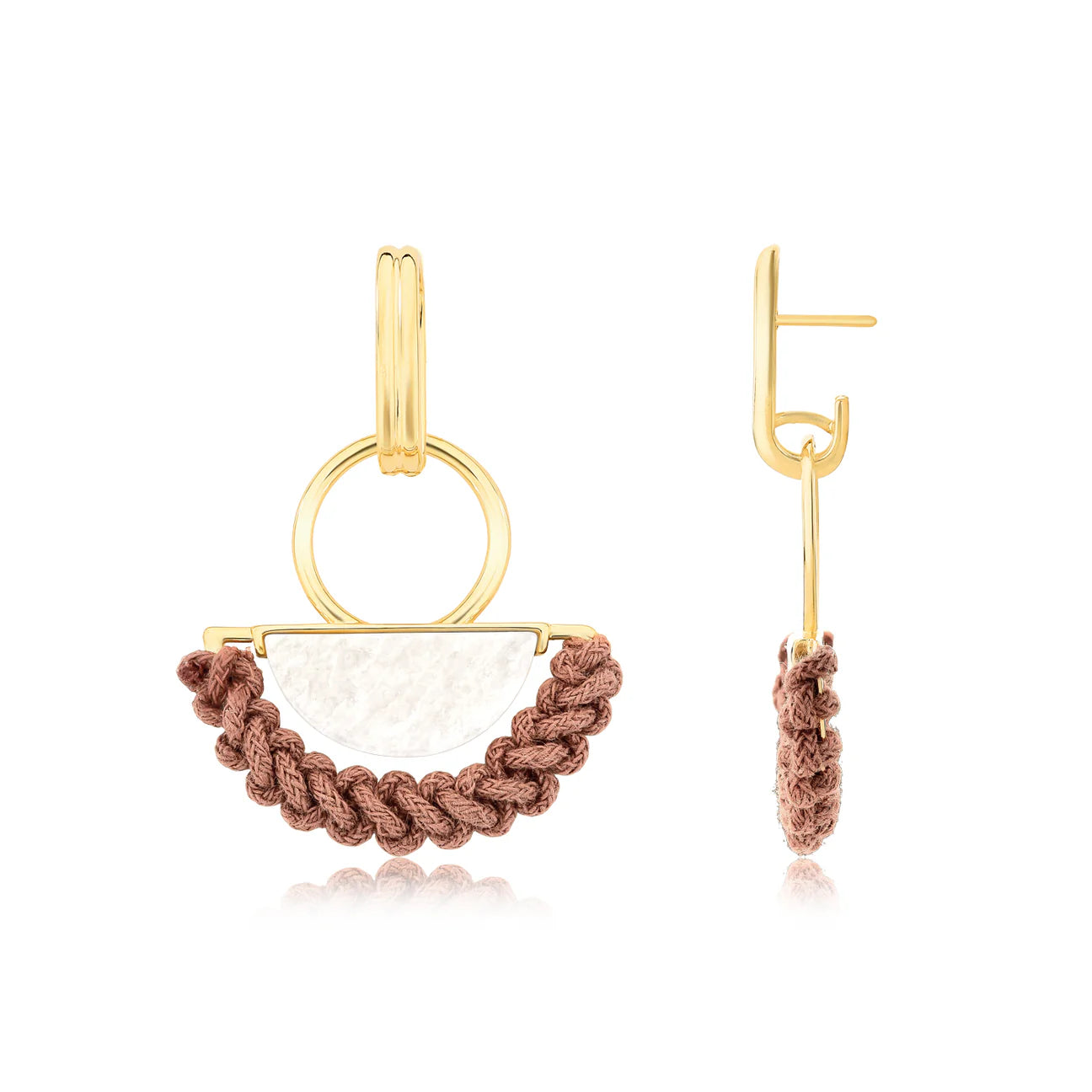 MACRAMÊ EARRING - BEIGE AMAZONITE - ANCESTRAL