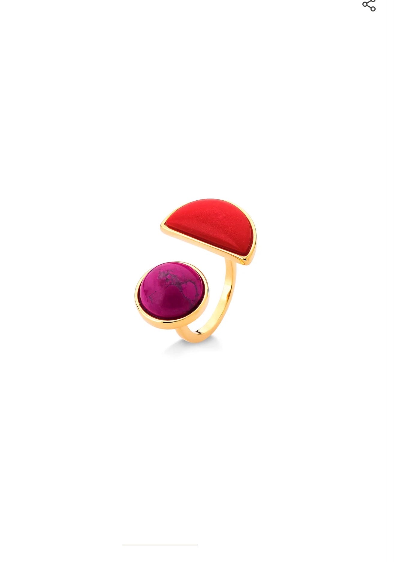 BRISA RING - PINK HAULITE AND RED RESIN- ICONIC DESEJO