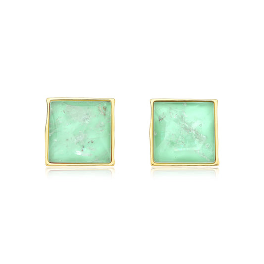 MERGULHO EARRING CRYSTAL AND TEAL ENAMEL- ACQUA