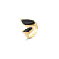 FOLHA RING - BLACK OBSIDIAN - ICONIC DESEJO