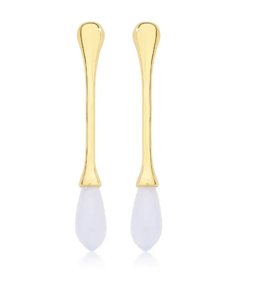 GOTA EARRING - WHITE AGATE - ACQUA