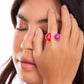 BRISA RING - PINK HAULITE AND RED RESIN- ICONIC DESEJO