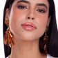 EARRING EXTASE G- CARAMEL AGATE AND CARAMEL RESIN - TRAJETOS