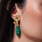 KAIRÓS EARRINGS ORANGE FELDSPAR - MALACHITE - FLASH SALE