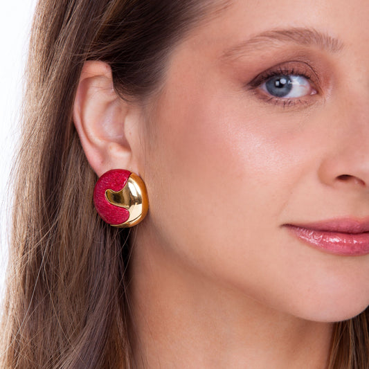 O ABRACO EARRING - RED FELDSPAR - ICONIC