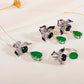 NECKLACE AND EARRING AND RING CHENNAI RHODIUM AMETHYST / EMERALD - SALE