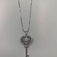 NECKLACE KEY RHODIUM / CRYSTAL - SALE