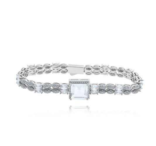 BRACELET RHODIUM Z. CRYSTAL - LUXURY