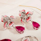 NECKLACE , EARRING AND RING CHENNAI RHODIUM CRYSTAL/PINK SAPPHIRE - SALE