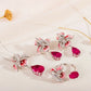 NECKLACE , EARRING AND RING CHENNAI RHODIUM CRYSTAL/PINK SAPPHIRE - SALE