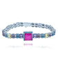 BRACELET RHODIUM Z. AMETHYST /Z.DIAMANTE CANARIO/Z. SWISS/FUCSIA - LUXURY