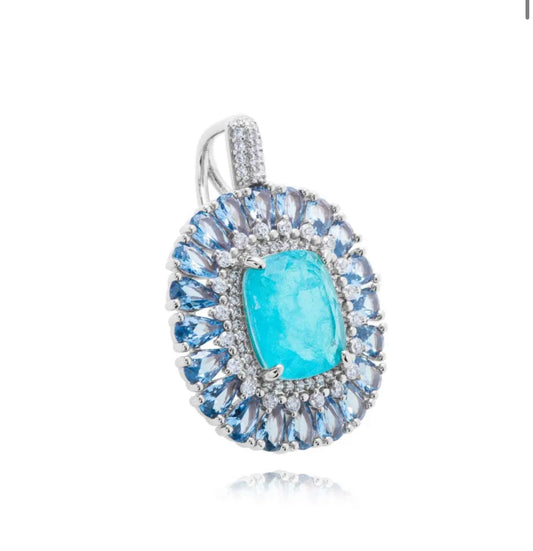 PENDANT RIELA - PARAIBA TOURMALINE RHODIUM - SALE