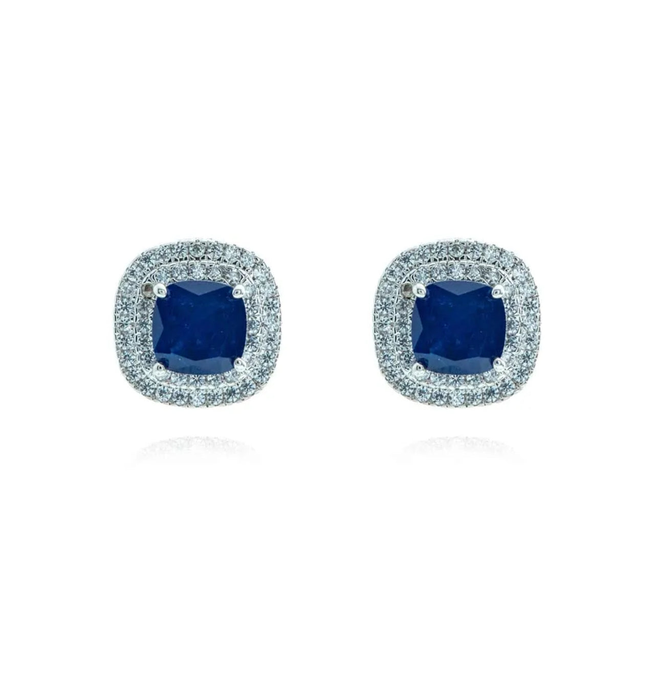 EARRING AND RING DENEVAN RHODIUM SAPPHIRE- SALE