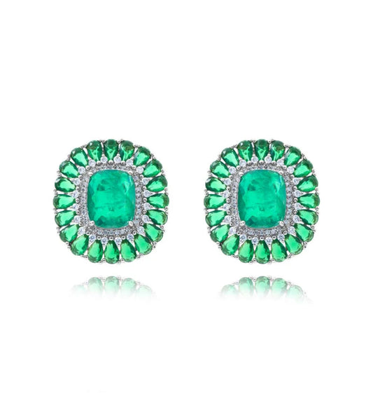 EARRING RIELA - EMERALD RHODIUM - SALE