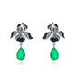 NECKLACE AND EARRING AND RING CHENNAI RHODIUM AMETHYST / EMERALD - SALE