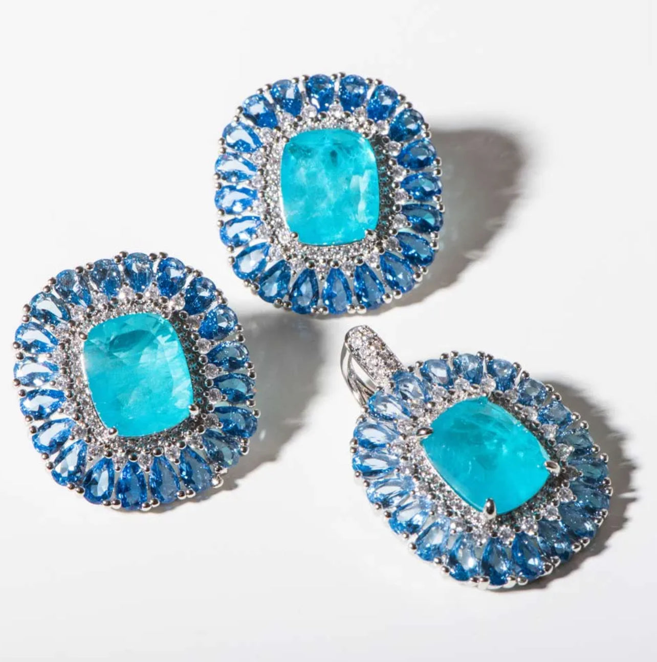 EARRING RIELA - PARAIBA TOURMALINE RHODIUM - PREMIUM