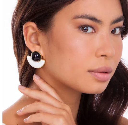 MARINA EARRING - BLACK OBSIDIAN - RESIN - ICONIC DESEJO