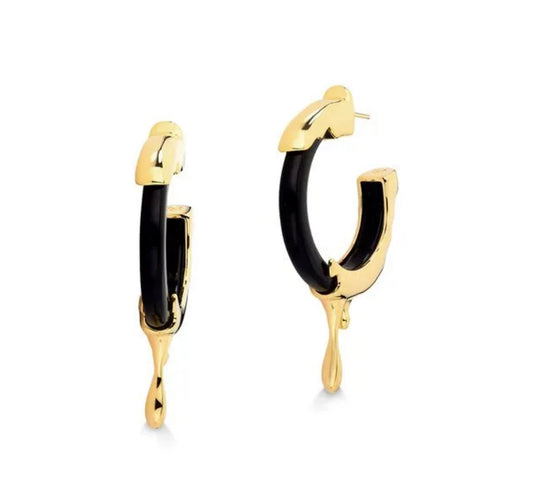 FERVOR EARRING - BLACK AGATE - ICONIC