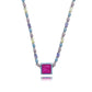 NECKLACE RHODIUM Z. AMETHYST /Z.DIAMANTE CANARIO/Z. SWISS/FUCSIA - SALE