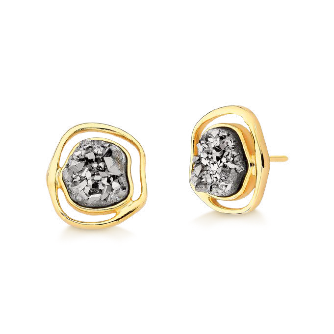 SOLEIL BABY EARRING PLATINUM DRUSY - ICONIC JUNE 2024