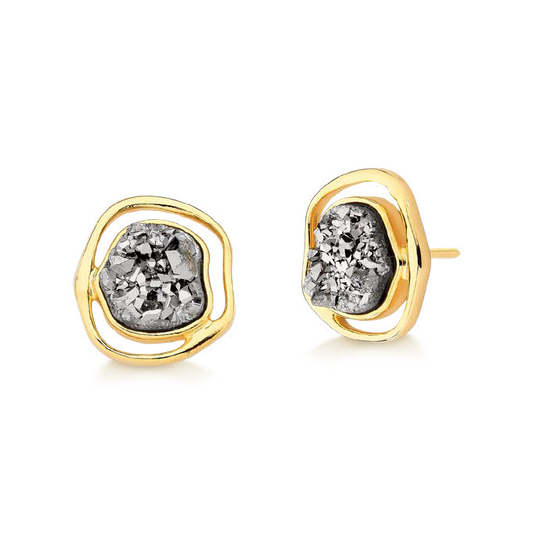 SOLEIL BABY EARRING PLATINUM DRUSY - ICONIC JUNE 2024