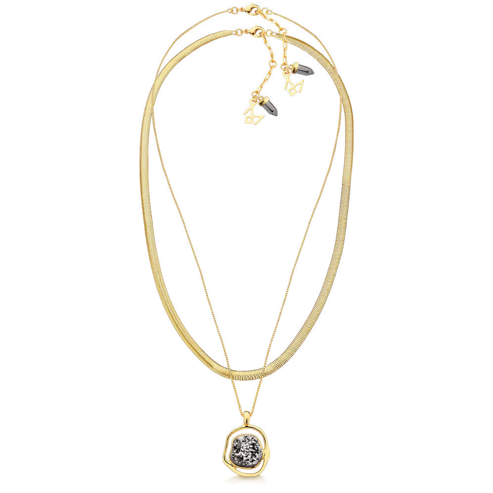 SOLEIL BABY NECKLACE PLATINUM DRUSY - ICONIC DESEJO