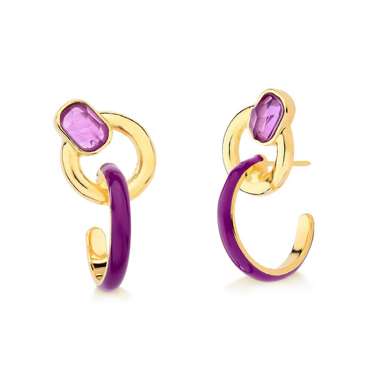 COLORS EARRING AMETHYST - PURPLE ENAMEL - SALE