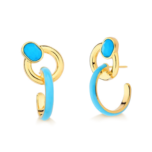 COLORS EARRING TURQUOISE HOWLITE - BLUE ENAMEL - ICONIC JANUARY 2024