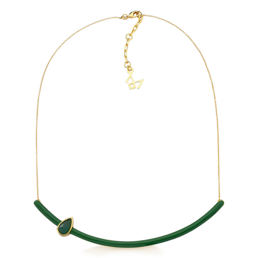 COLORS CHOKER - GRREEN AGATE - GREEN ENAMEL - SALE