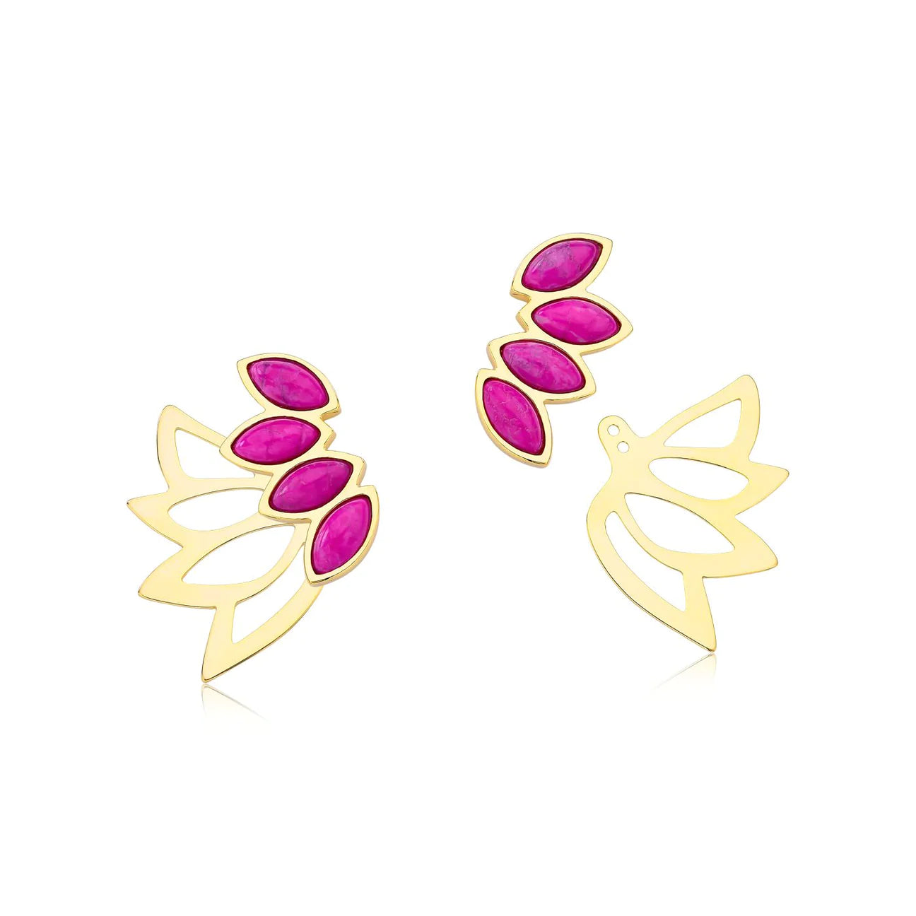 FLOURISH EARRING - PINK HOWLITE - FLY ME TO THE MOON SALE