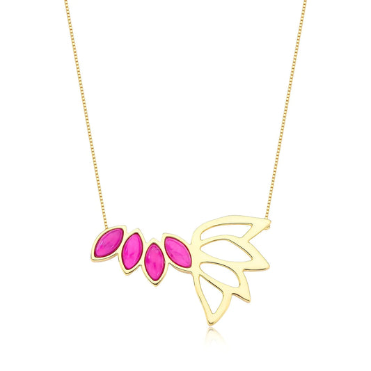 FLOURISH NECKLACE - PINK HOWLITE - FLY ME TO THE MOON