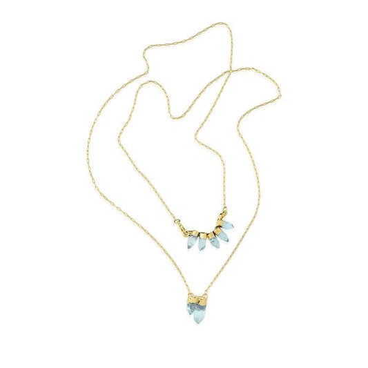 AMAGO NECKLACE - BLUE AGATE - ICONIC