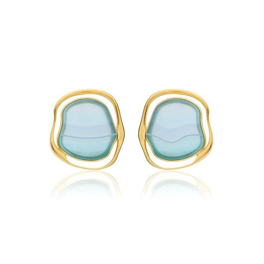 SOLEIL EARRING - BLUE AGATE ICONIC