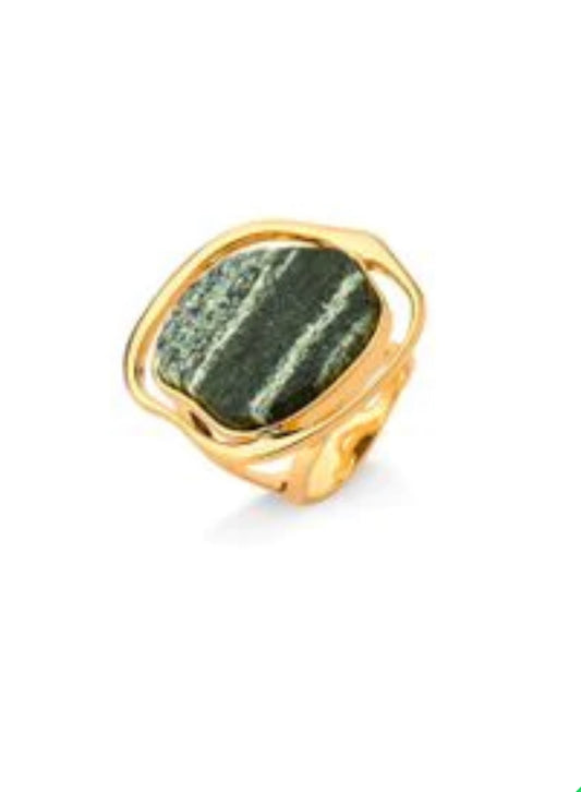 Soleil Ring - green tiger eye