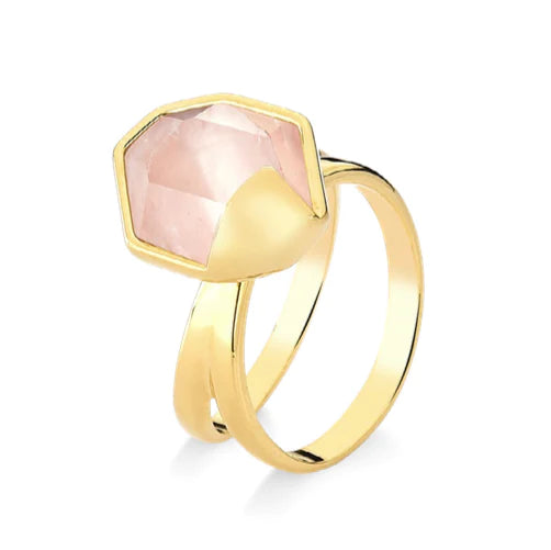 LUDIC RING - PINK QUARTZ - SUMMER SALE