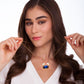 CANCER NECKLACE - SIDERAL - WHITE HAULITE/ BLACK OBSIDIAN/ BLUE QUARTZ