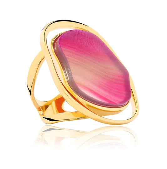 SOLEIL RING - PINK AGATE - ICONIC