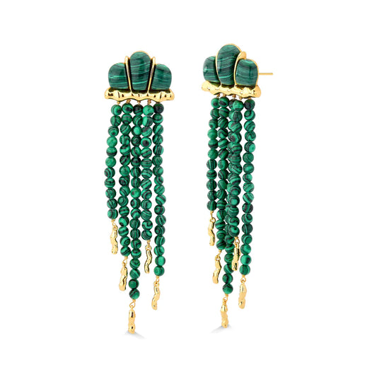 EARRING MEDUSA - MALACHITE - MERGULHO