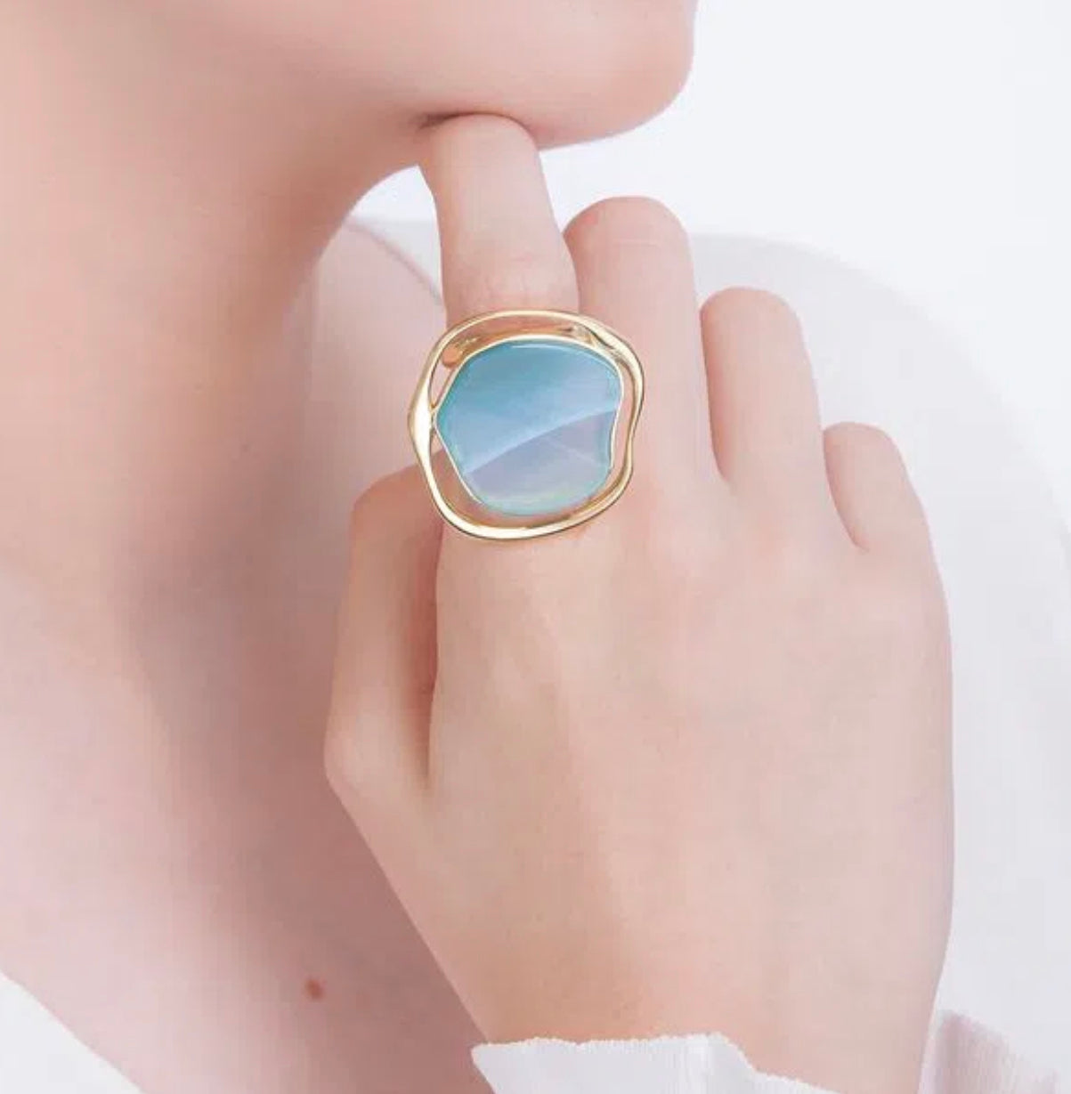 SOLEIL RING - BLUE AGATE ICONIC